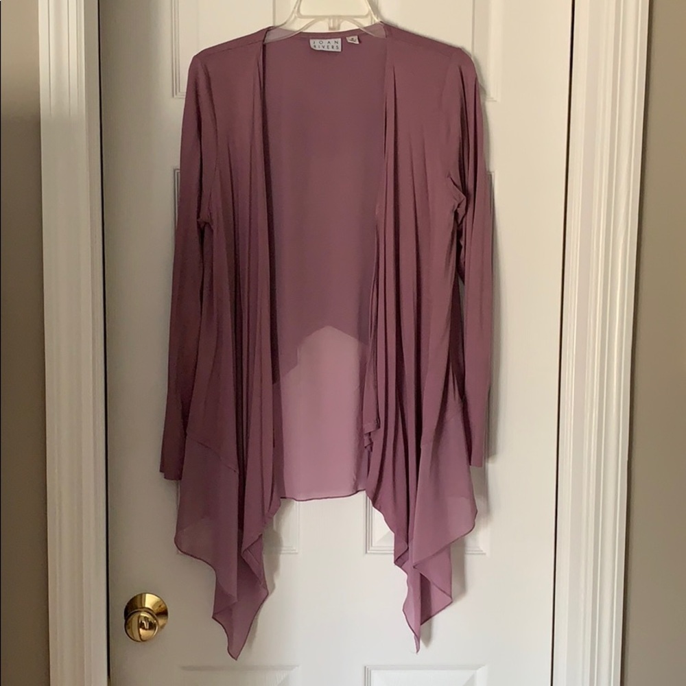Cardigan with sheer chiffon accents
